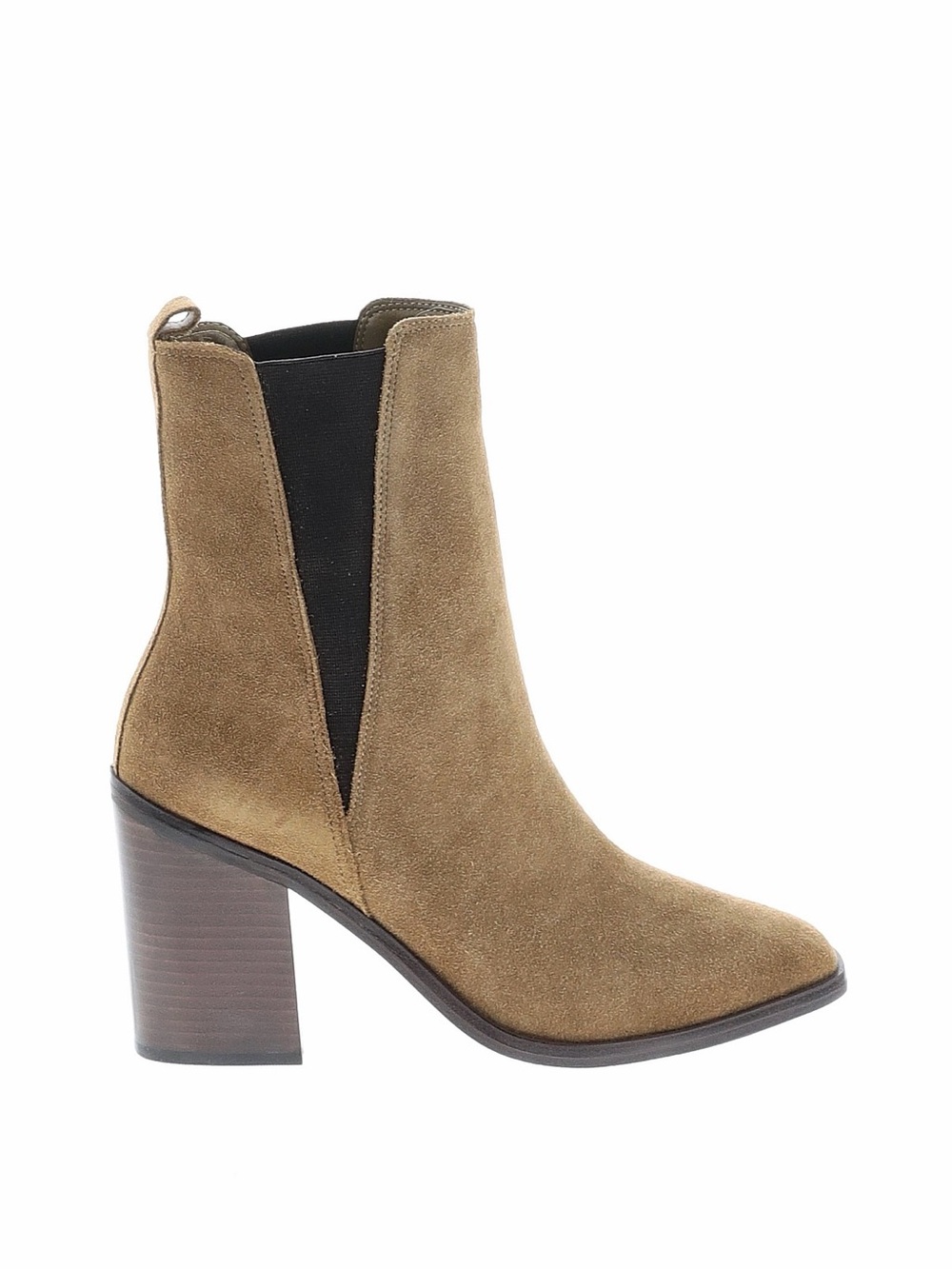 Marc Fisher Taupe Suede Chelsea Block Heel Bootie NWOT